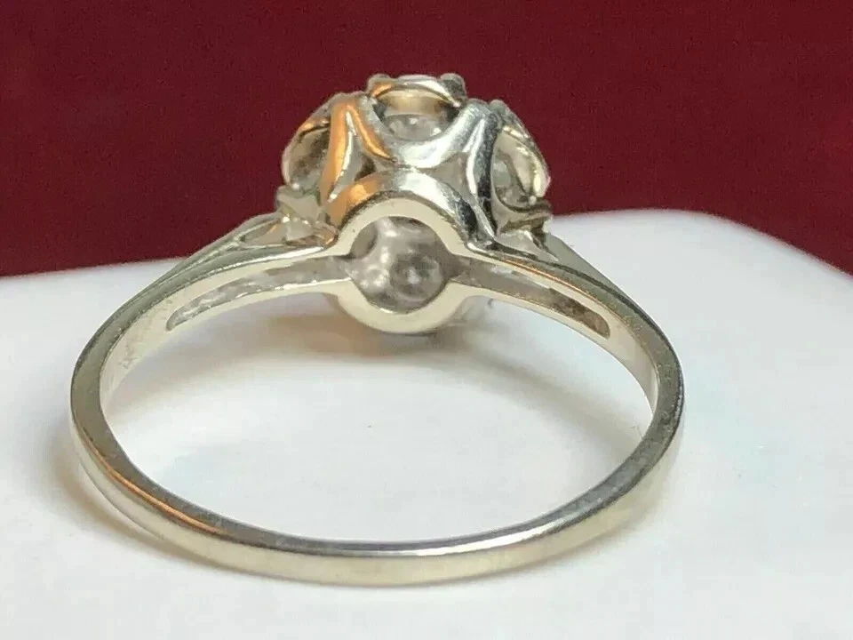 2.00 TCW Round Cut Lab Created Floral Wedding Ring 14k Solid White Gold - Image 3 of 4