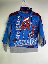 Marvel Spider-Man Holiday Christmas 2pc Long Sleeve Tee T-Shirt Top Boys Size 4