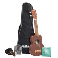 Kala KA-15 Soprano Ukulele Bundle - Natural Mahogany Soprano,