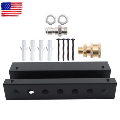 2 Sets 1/4'' Male/Female Fitting Black Wall Mount Pressure Washer Gun Holder Rack