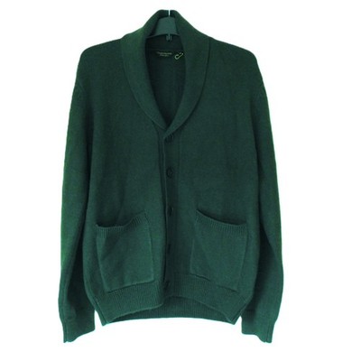 Douglas Hayward Shawl Neck Cardigan Forest Green Size Small Wool Blend New