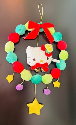 Hello Kitty Christmas Wreath Sanrio Plush RARE Star Bows Bells NEW Large Decor