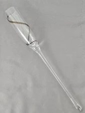 Long Stem Footless Brown Swirl Champagne Hand Blown 16" Baseless Flute 💙