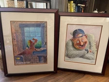 Jeff Leedy Signed & Numbered Giclée Pair w/ COA – Dental Humor Art Framed