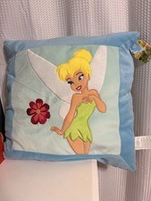 Disney Fairies Tinker Bell Decorative Plush Pillow Blue Green Official