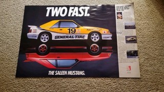 Vintage STEVE SALEEN FORD Motorsports Mustang Poster RARE DEADSTOCK
