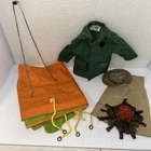 VINTAGE GI JOE ADVENTURE TEAM WHITE TIGER HUNT OUTFIT TENT CAMPFIRE HK HASBRO