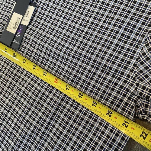 Michelsons London Dress Shirt Men's Large Navy Twill Check Long-Sleeve Contrast - Picture 10 of 11