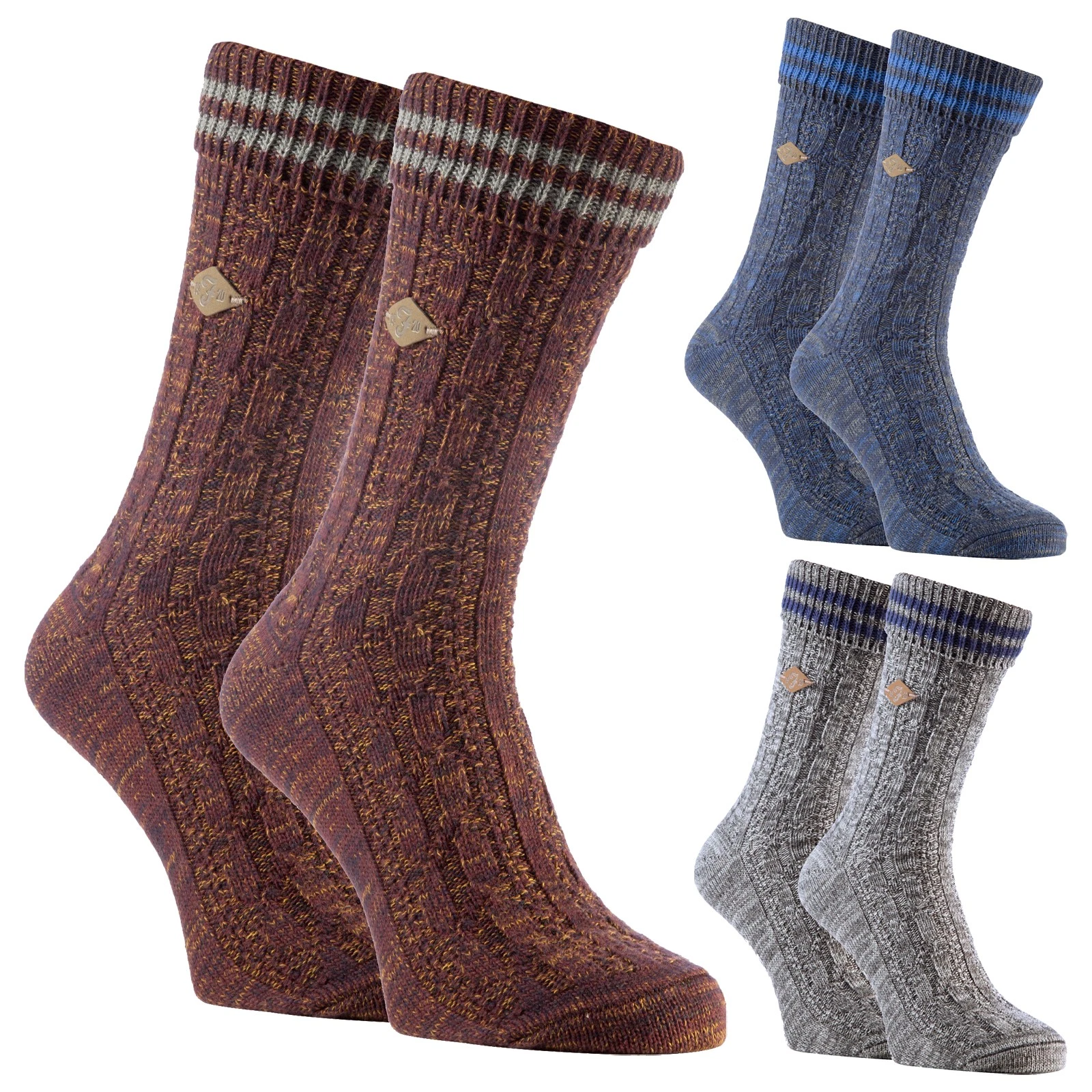 FARAH® - 2 Pack Mens Cotton Boot Socks | Quality Knitted Socks