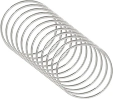 Waziaqoc 12 Pcs Dream Catcher Rings, 3 Inch Metal Craft Rings 3 in, Silver 