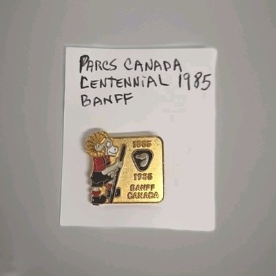 Parks Canada Centennial Pinback BAMFF 1985