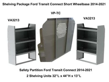 Ford Transit Connect Van 2014-2023 Shelving Package - 2 Shelves+Safety Partition