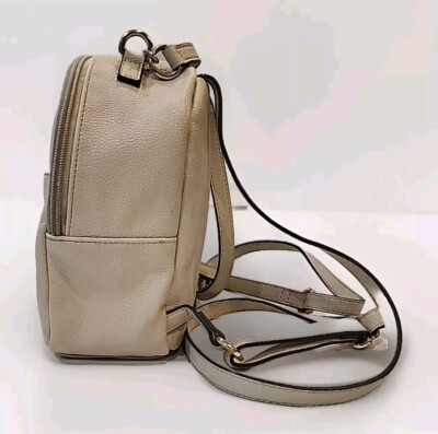 Tommy Hilfiger Cream Mini Backpack Purse Gold Logo 7x9x3  display picture 1