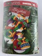 2001 FeltWorks by Dimensions Snowman Choir Felt Stocking kit 8096