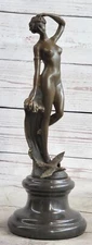 ART DECO NOUVEAU FIGURAL BRONZE NUDE MILO LADY FLAPPER GIRL LOST WAX METHOD ART