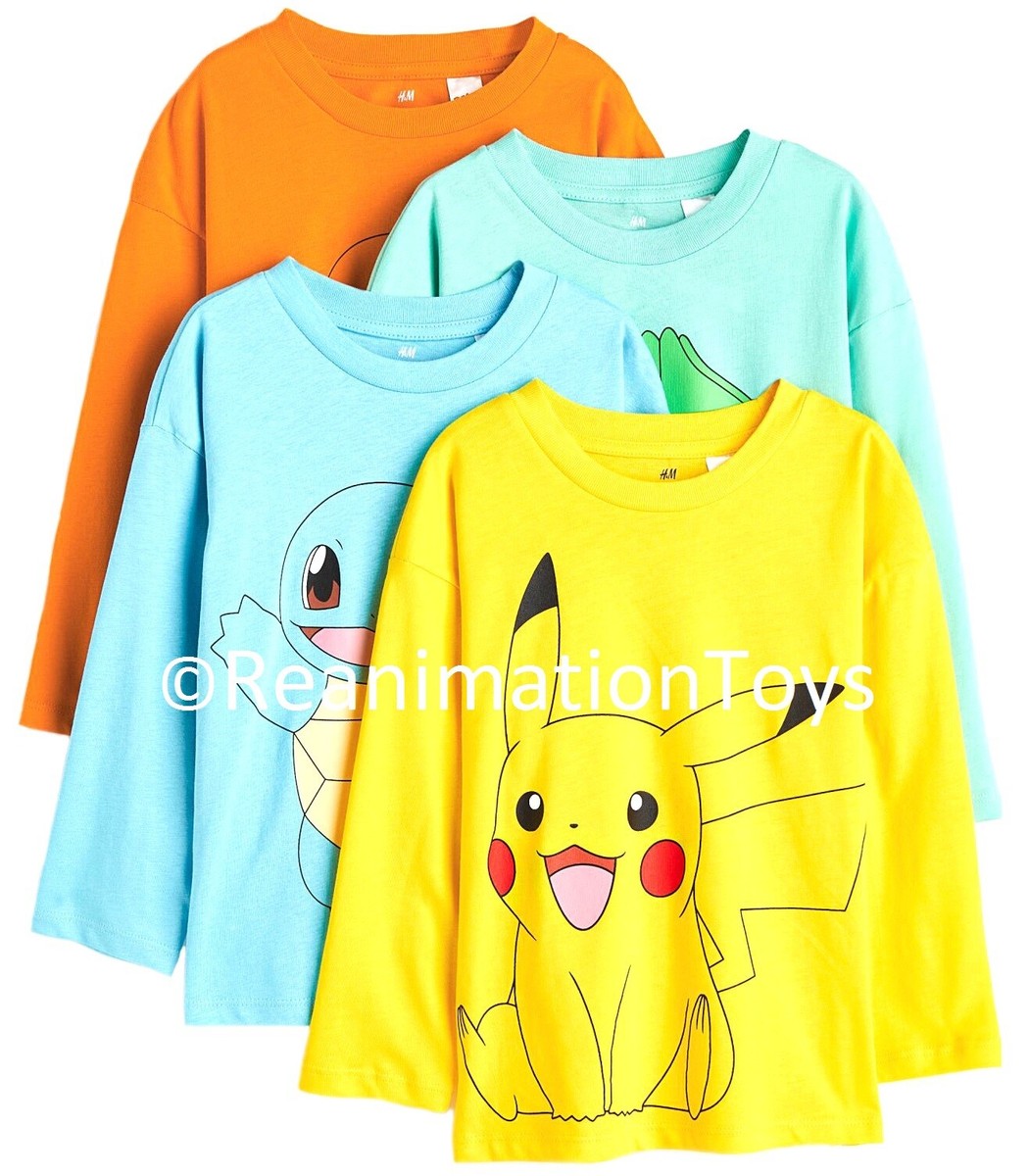 H&M Pokemon Pikashu Bulbasaur Long Sleeve Shirts Pack of Boys - Main Image