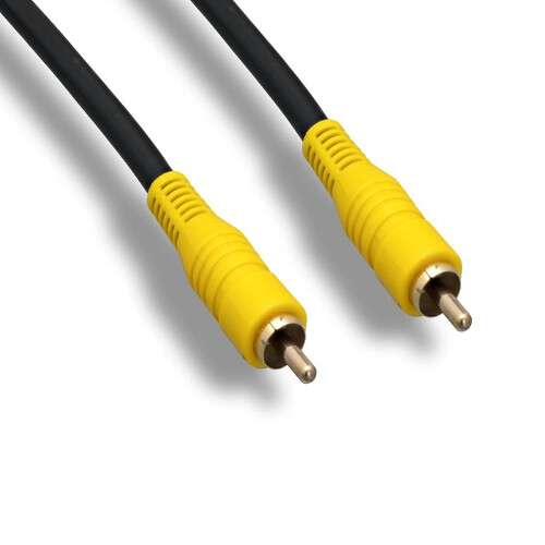 12ft Yellow Gold-Plated Premium RCA Video Cable for DVD VCR