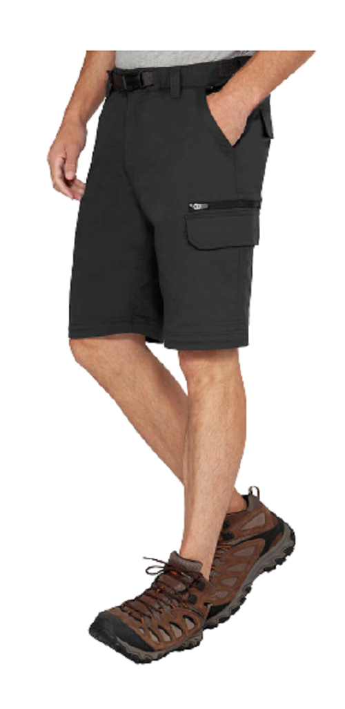 BC CLOTHING MENS CONVERTIBLE CARGO HIKING PANTS SHORTS (CHARCOAL, Mx32