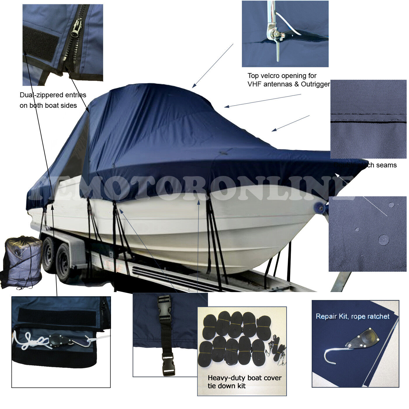 CENTER CONSOLE BOAT COVER