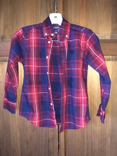 Boys Size 8 Chaps Plaid Long Sleeve Button Down Dress Shirt