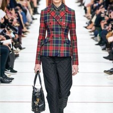 Christian Dior Runway Rtw Plaid Tartan Bar Blazer Sz Us 4 Fr 36