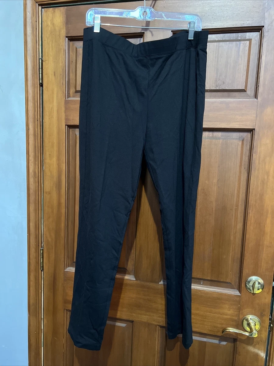 Susan Graver Regular Ponte Knit Pull On Jeggings LARGE A281183 BLACK