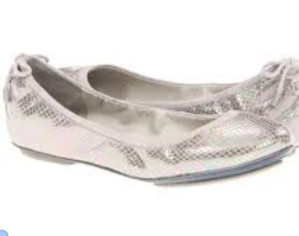 NIKE Ballerine Maria Sharapova by Cole Haan Air Bacara glitter skimmer argento US 9 NUOVE!