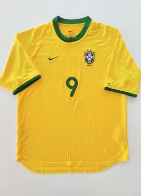 00's NIKE Brazil Team Game Shirt W杯 ロナウド Nike Ronaldo R9 Vintage Y2K Shirt Brazil Rare 1998/00 Men's