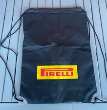 Pirelli Logo Black Canvas Water Resistant Drawstring Bag/Backpack unisex