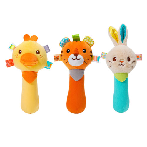 1/2x Babies Soft Hand Rattles Shaker Soft Developmental Toy For Infants Newborns