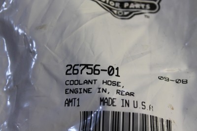 NEW Genuine HARLEY DAVIDSON ENGINE REAR COOLANT HOSE OEM # 26756 