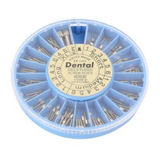 120 Pcs Dental Conical Screw Posts Root Canal Pins Gold Plated Kit + 2 Key