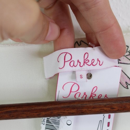 Parker Silk Shona Balloon Sleeve Floral Mini Dress Ivory S - 第 5/8 張圖片