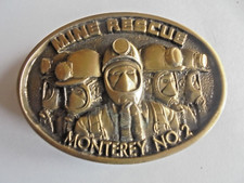 Vintage 1988 Monterey No. 2 Mine Rescue Team Limited Edition Belt Buckle 53/120