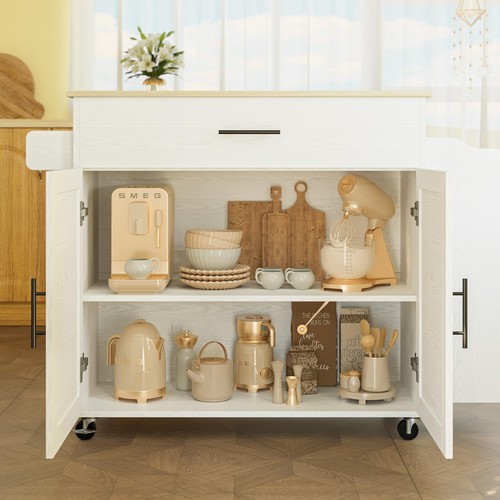 IRONCK Kitchen Island with Storage, Rolling Kitchen Island on Wheels - Picture 8 of 10