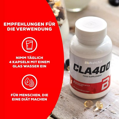 CLA 400 - 80-320 Caps - Acido linoleico coniugato perdita di grasso metabolismo cellulite - Foto 2 di 11