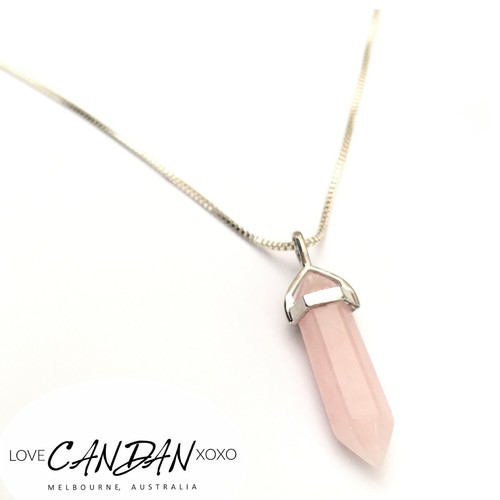 Pink Rose Quartz Pendant Chakra Rock 