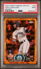 Jose Caballero /25 ORANGE SAPPHIRE REFRACTOR PSA 9 2023 Topps Chrome Rookie RC