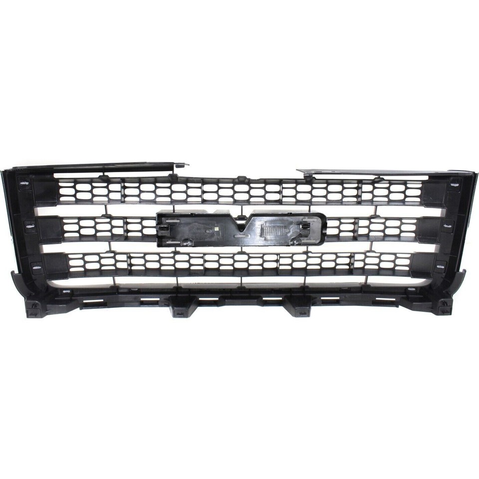 New Front Grille For 2011-2014 Chevy Silverado 2500/3500 HD - Chrome & Black Mesh Style, Direct Fit