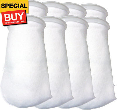 8 Pack - 7 Inch Ring Filter Socks 200 Micron - Aquarium Felt Filter ...