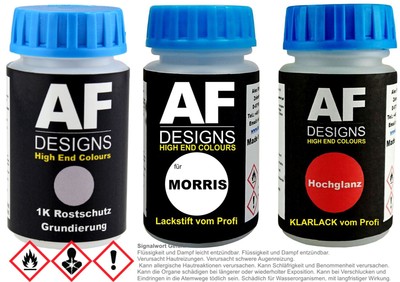 Lackstift für Morris MNH Sparkle Silver Metallic Klarlack Grundierung Autolack S