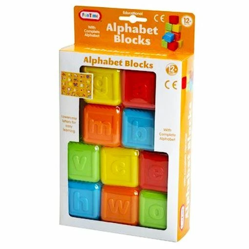 Fun Time Alphabet Blocks Lower Case Letters 12m+ plastic building toy
