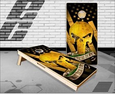 Dont Tread On Me Black Flag Cornhole Boards Bean Bag Toss Game