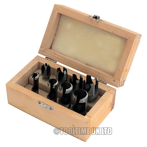 8 PCE WOOD PLUG HOLE CUTTER SET DOWEL MAKER CUTTING TOOLS 10mm SHANK DRILL BITS