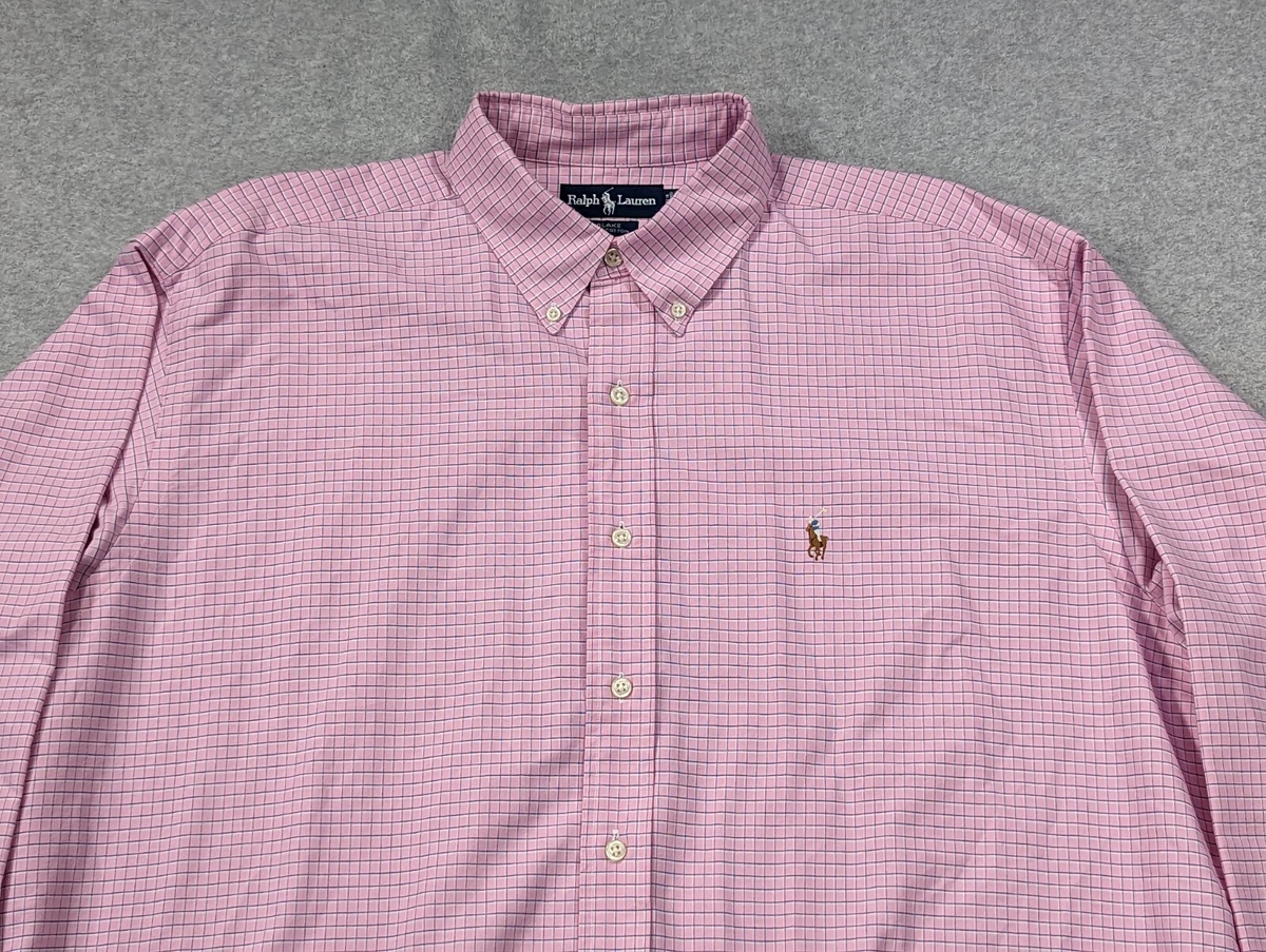 Pink plaid polo shirt cheap
