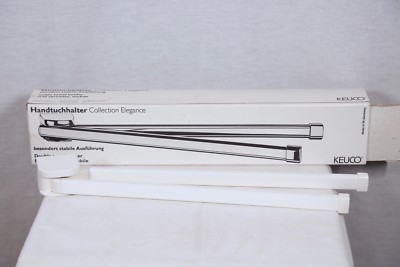 KEUCO ELEGANCE 01619510000 DOUBLE RAIL HAND TOWEL HOLDER 18'' / 453 mm WHITE NIB