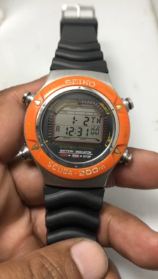 Vintage Seiko Scuba S800-0010 Air Diver's Digital Quartz Men's