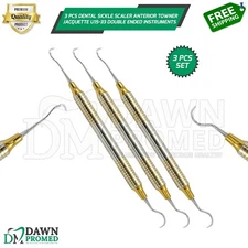 3 Pcs Dental Sickle Scaler Anterior Towner Jacquette U15-33 Double Ended