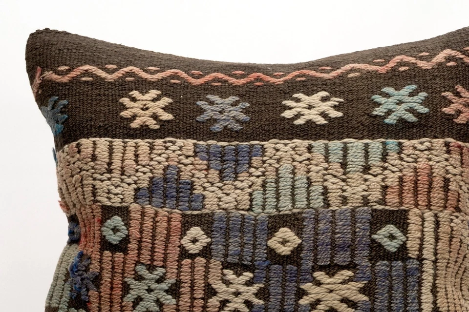 Funda de Almohada Kilim, 20x20 pulgadas, Cojín Decorativo para Sofá, Almohada Boho Hecha a Mano Foto 2 de 4