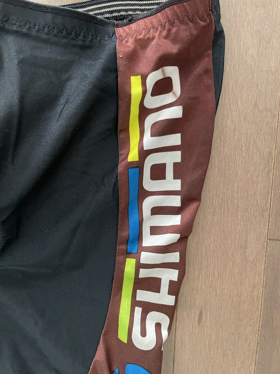 Shimano Bicycle Logo Black Brown Padded Cycling Shorts Men s XL